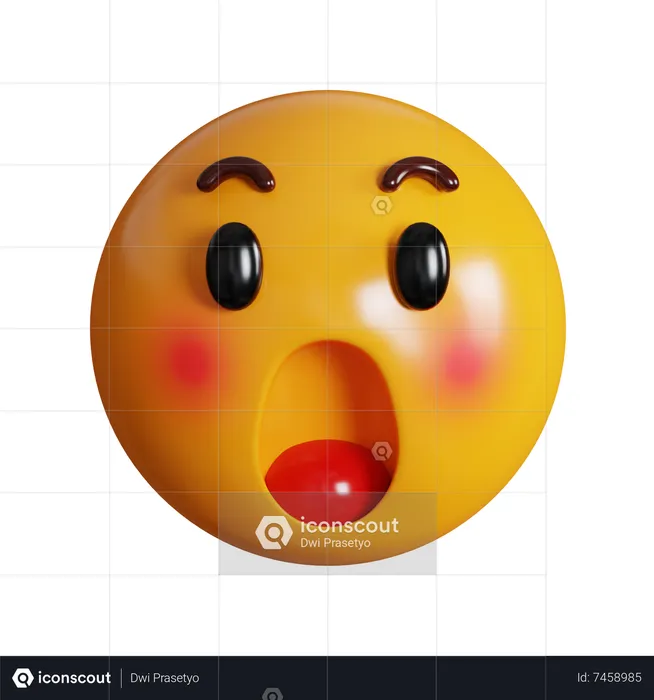 Wow Emoji 3D Icon