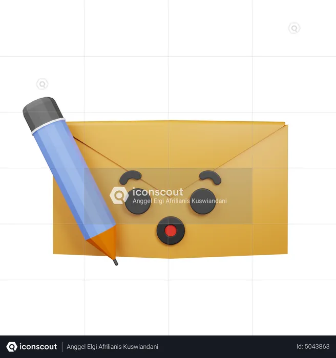 Wow, E-Mail Emoji 3D Icon