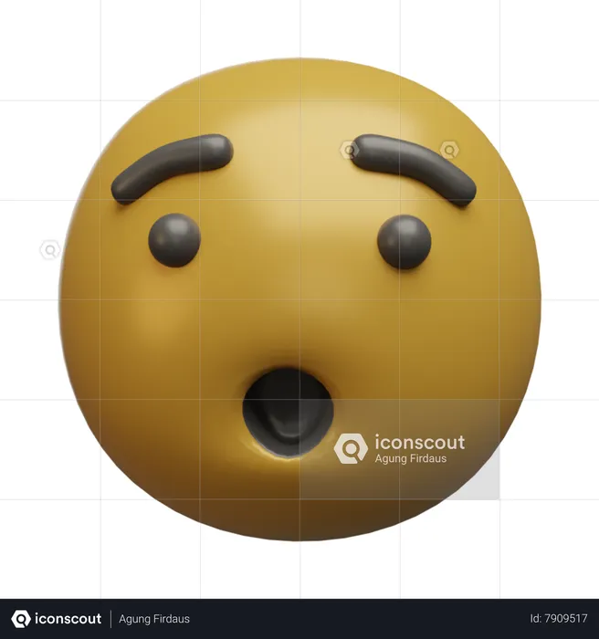 Wow Emoji Logo 3D Icon
