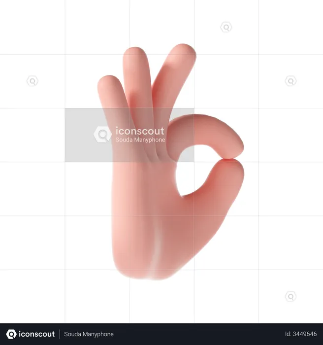 Wow hand gesture  3D Illustration