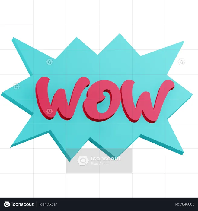 Wow Sticker  3D Icon