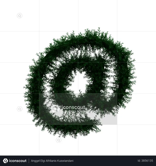 Wreath At Sign  3D Illustration