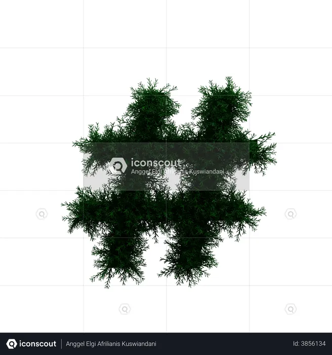 Wreath Hastag  3D Illustration