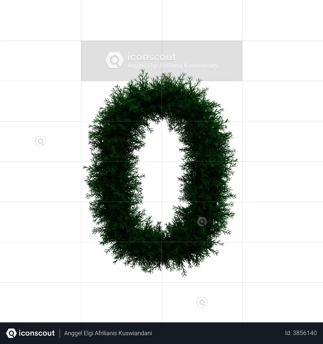 Wreath Number 0  3D Illustration