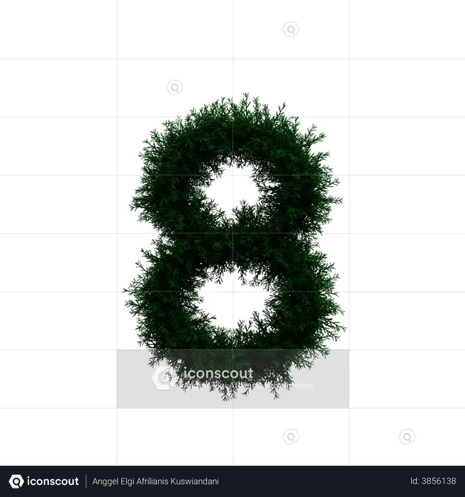 Wreath Number 8  3D Illustration