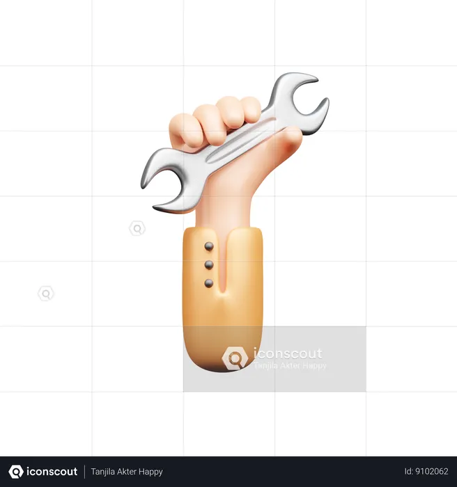 Wrench Hand  3D Icon