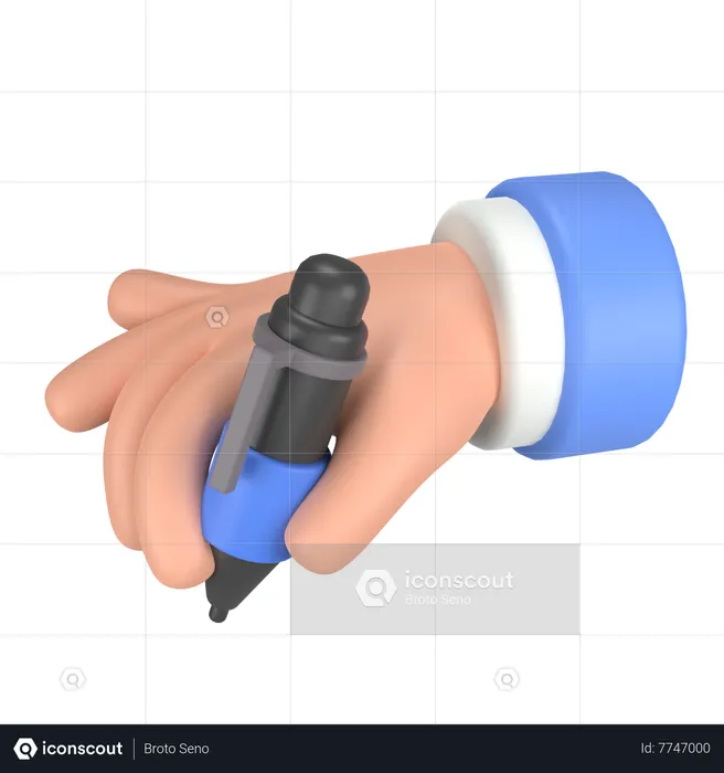 Write Hand Gesture Emoji 3D Icon