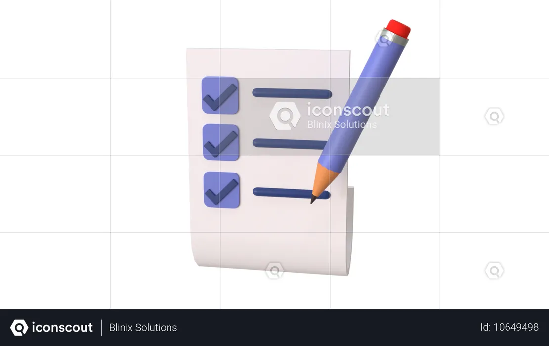 Write List  3D Icon