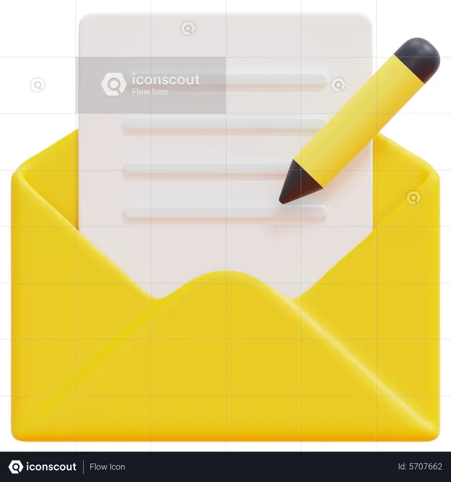 Write Mail  3D Icon