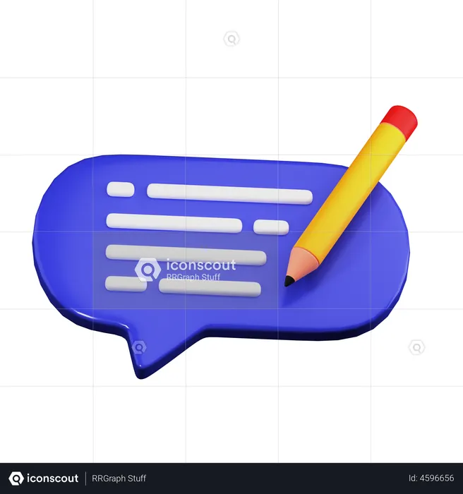 Write Message  3D Illustration