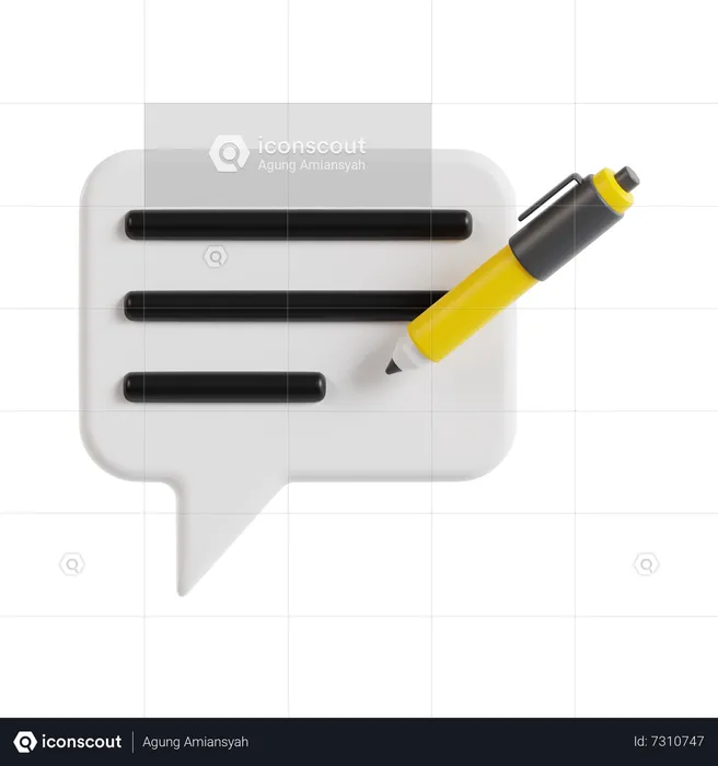 Write Message  3D Icon