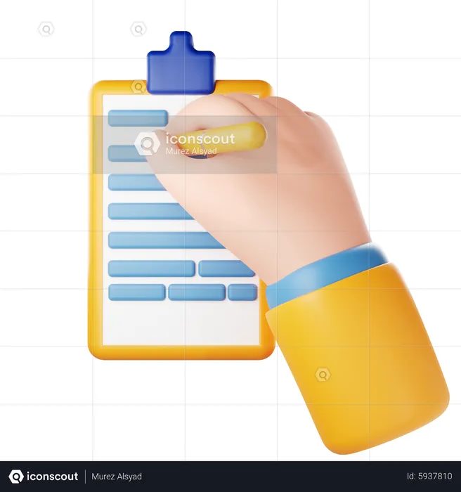 Write Report Hand Gesture  3D Icon