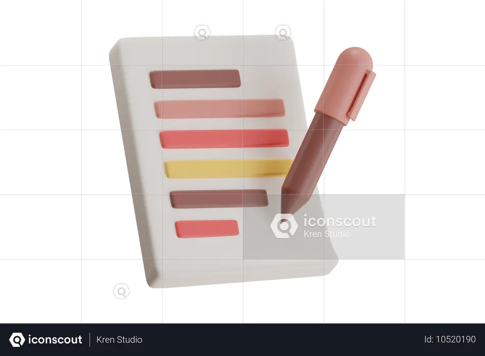 Writing  3D Icon