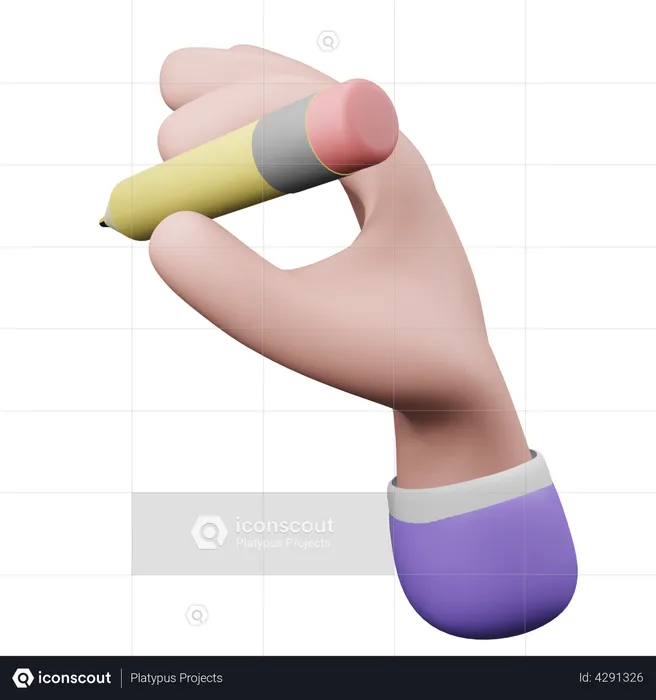 Writing Hand Gesture  3D Illustration