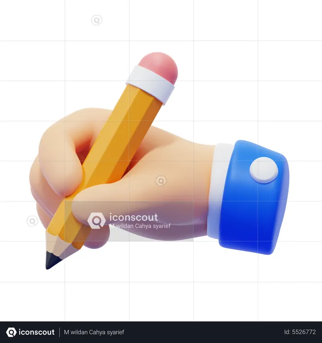Writing Hand Gesture  3D Icon