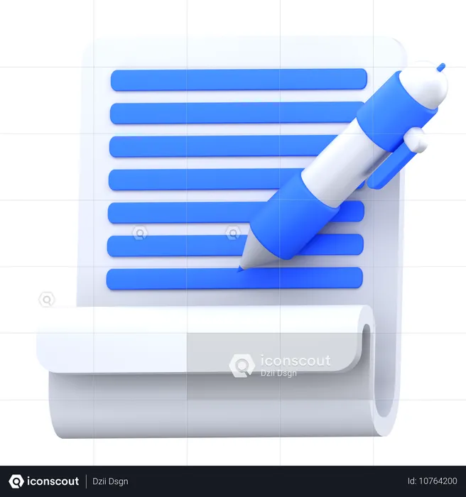 Writing note  3D Icon