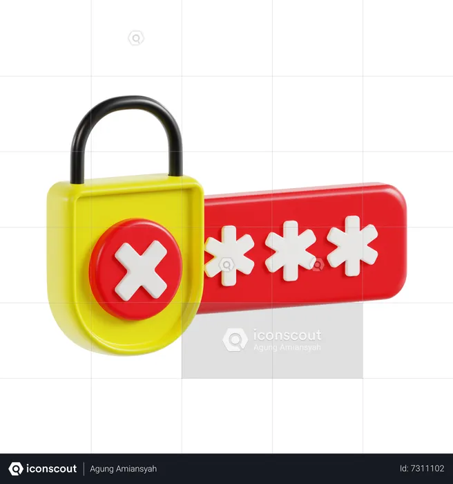 Wrong Password  3D Icon