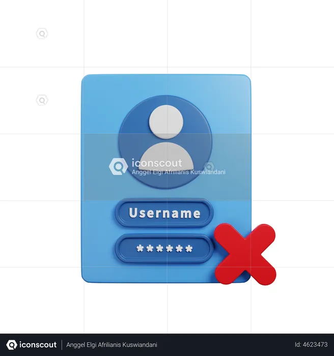 Wrong Username And Password  3D Illustration