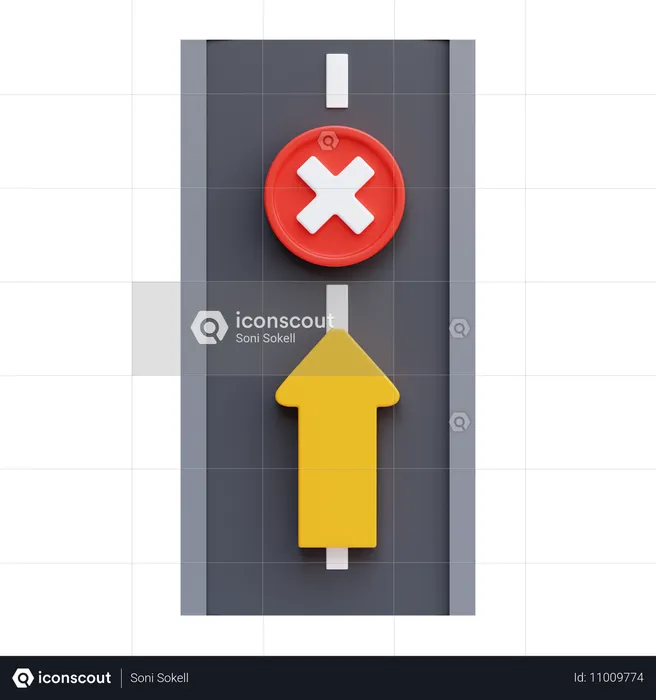 Wrong Way  3D Icon