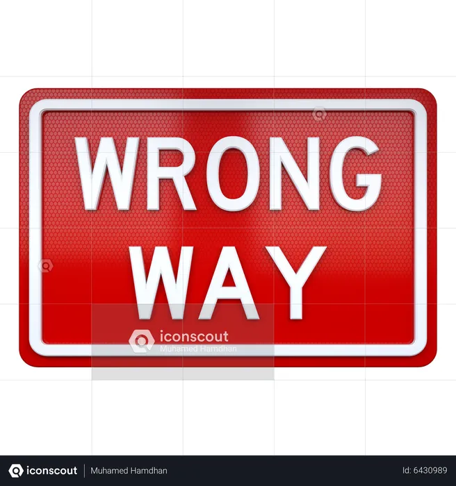 Wrong Way Sign  3D Icon