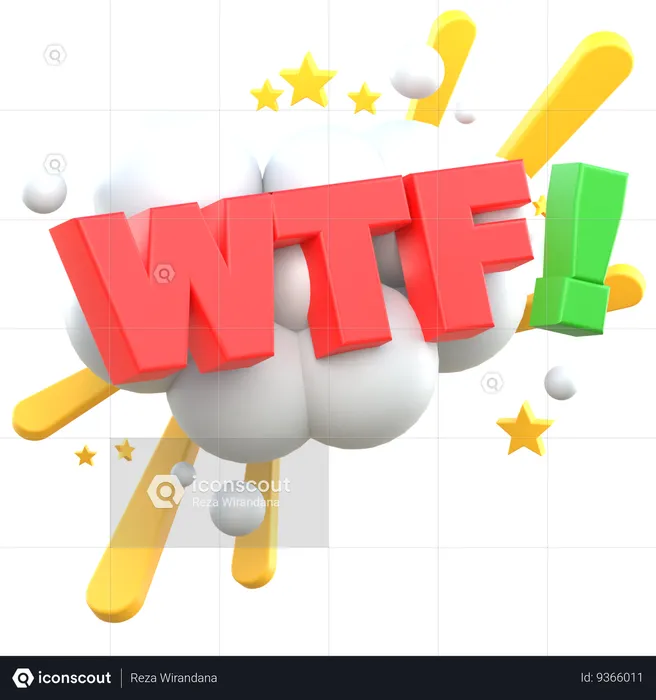 Wtf Sticker  3D Icon
