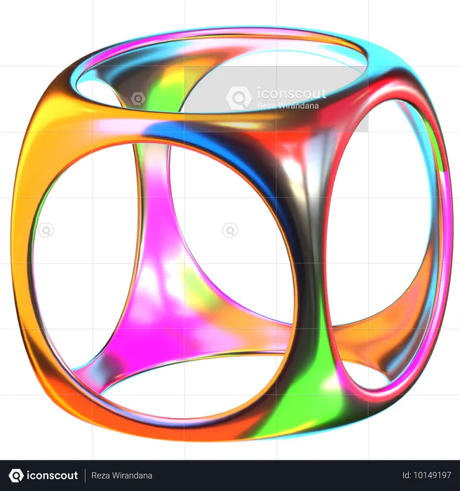 Würfel holographische Formen  3D Icon