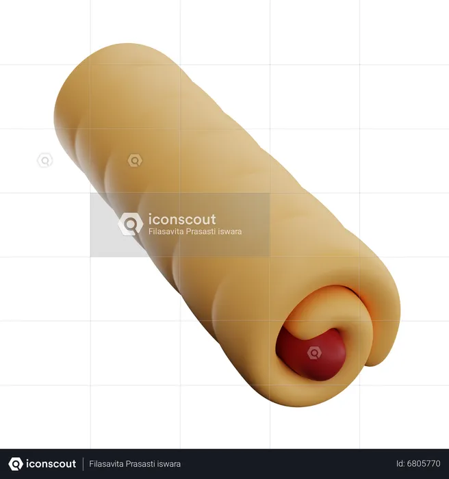 Wurstbrötchen  3D Icon