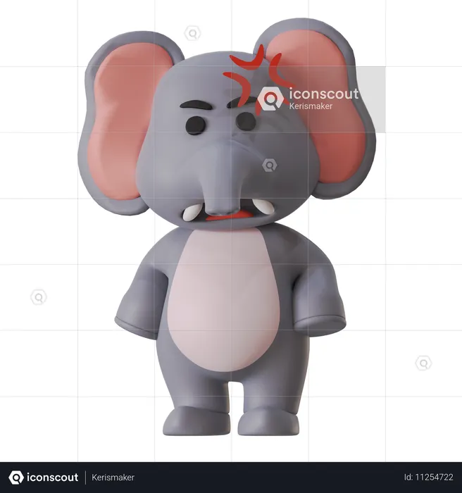 Wütender Elefant  3D Illustration