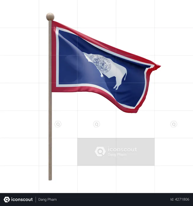 Wyoming Flagpole Flag 3D Flag