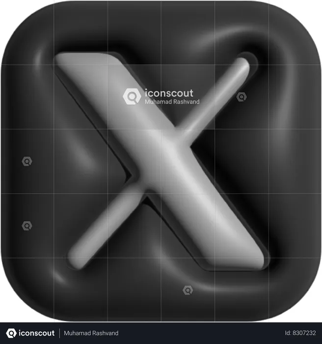 X  3D Icon