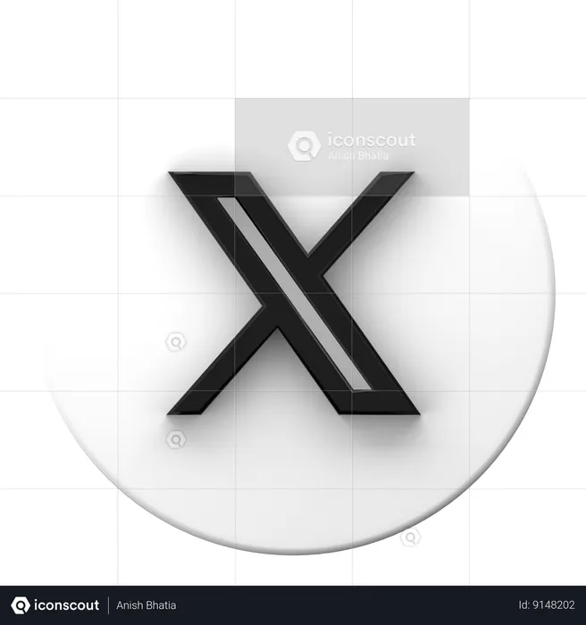 X Logo 3D Icon