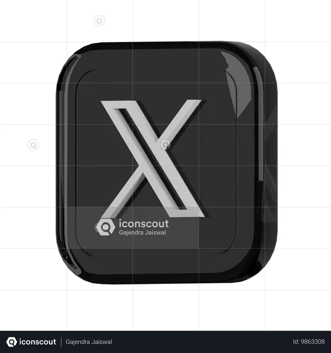 X  3D Icon