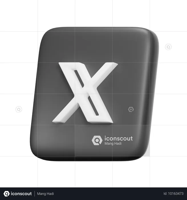 X Logo 3D Icon