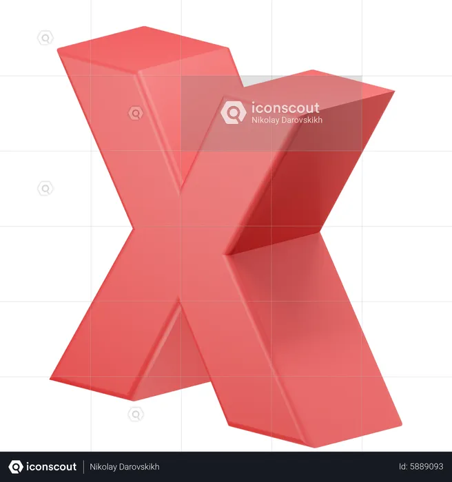 X Alphabet  3D Icon