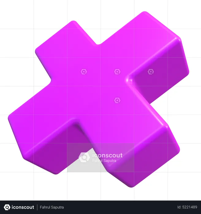 X Cross Shape  3D Icon