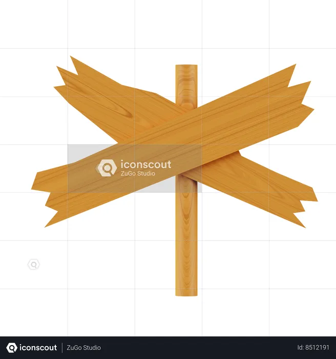 X letrero de madera  3D Icon