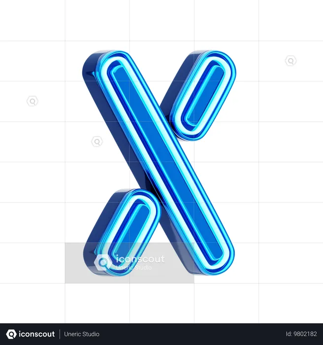 X Letter  3D Icon