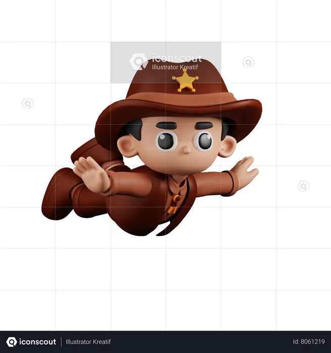 Xerife Voador  3D Illustration