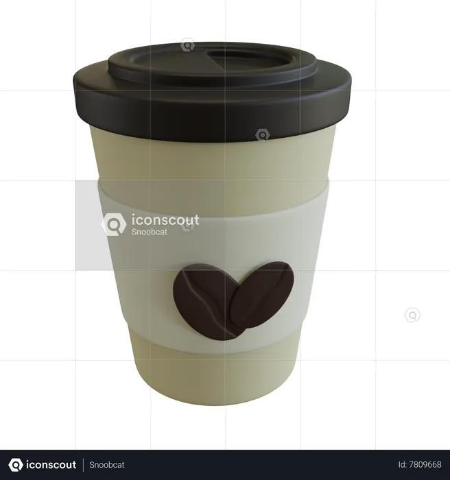 Xícara de café descartável  3D Icon