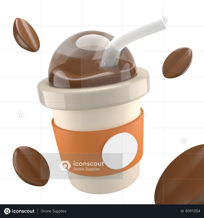 Xícara de café gelado  3D Icon