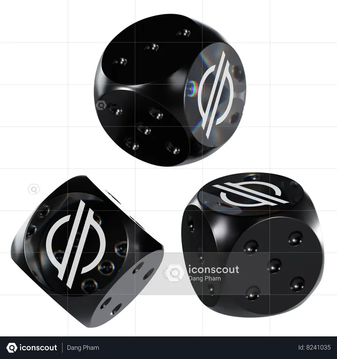 Xlm Glass Dice Crypto  3D Icon