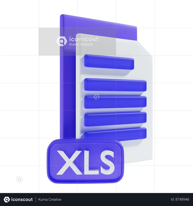 XLS File  3D Icon