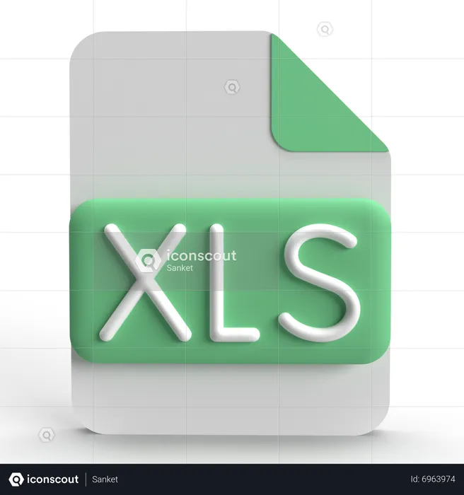 XLS File  3D Icon