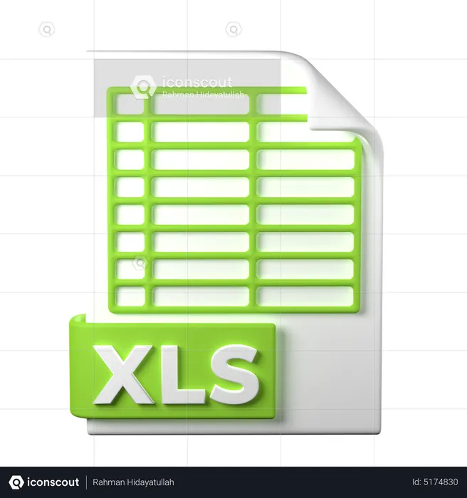 XLS File  3D Icon