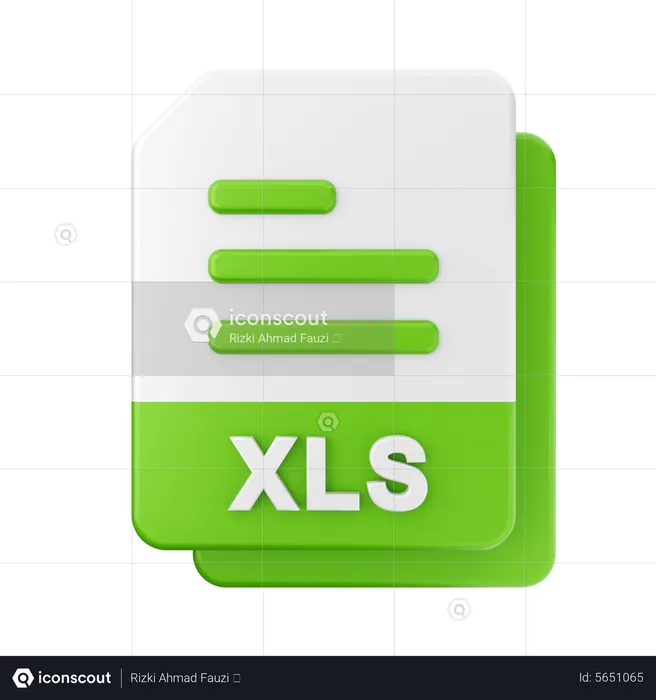 XLS File 3D Icon Download In PNG, OBJ Or Blend Format