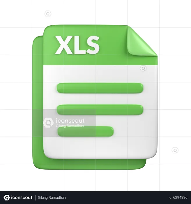 XLS File  3D Icon