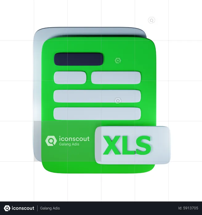 Xls file extension  3D Icon
