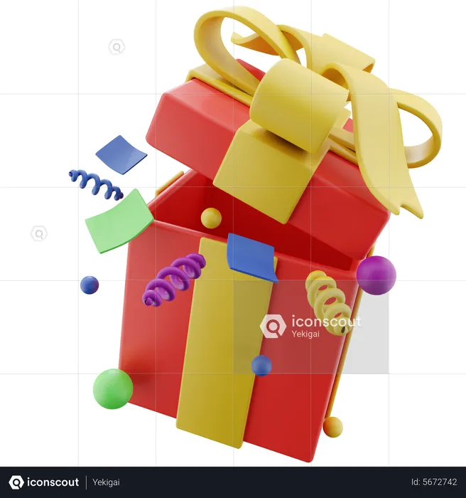 Xmas Gift Box  3D Icon