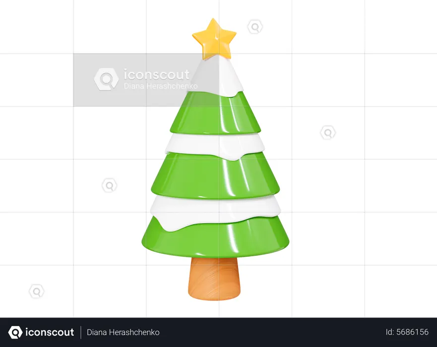 Xmas Tree Star  3D Icon