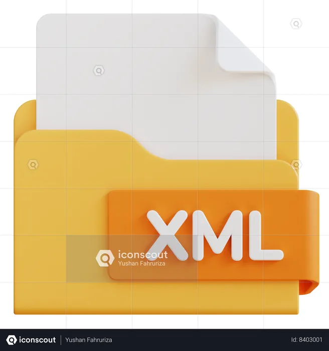 Xml File  3D Icon